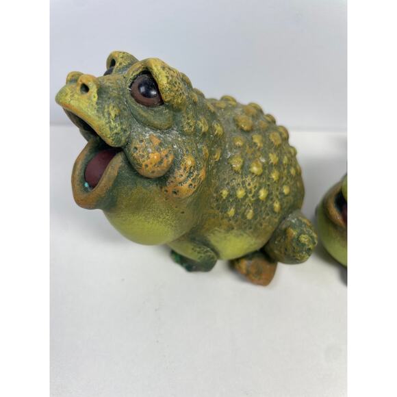 Set of 2 Rare Vintage 1992 Pete Aspit Resin Toad Warts Anthropomorphic Frog Set - Picture 6 of 8